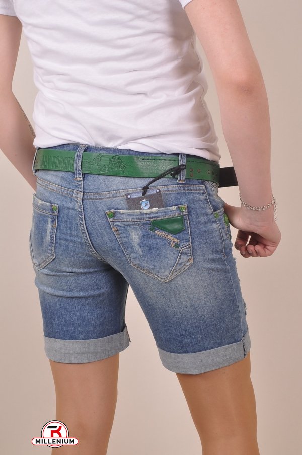 Шорти джинсові стрейчеві з поясом LFG Розмір в наявності : 25 арт.0732