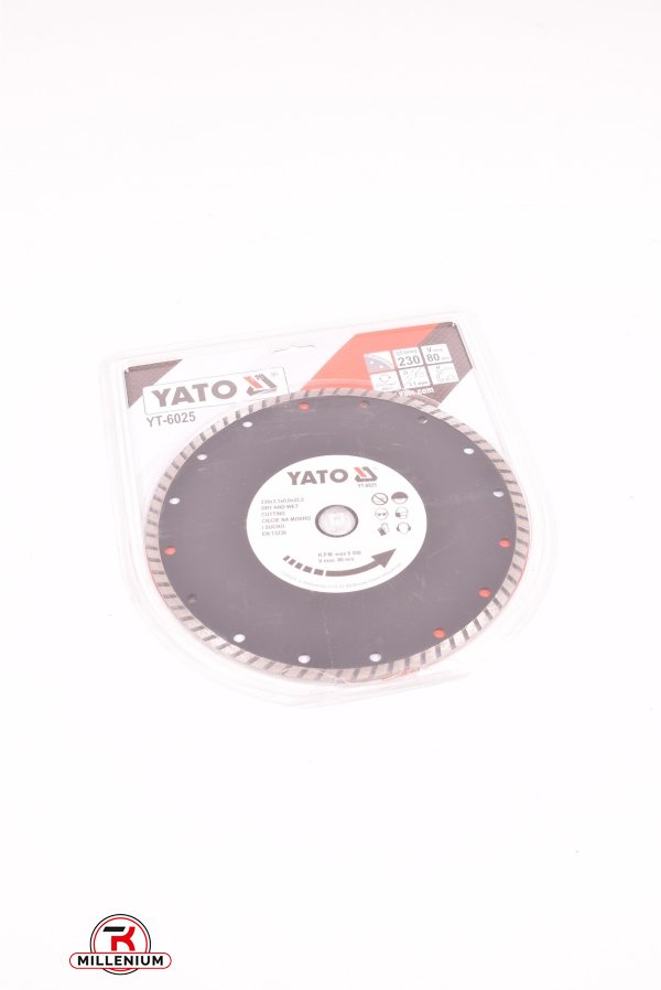 Диск алмазний відрізний YATO "TURBO" 230/3,1/8/22,2 мм арт.YT-6025
