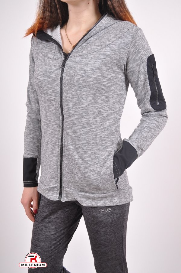 Кофта спортивна жіноча (75% polyester, 25% cotton) кол. сірий EXUMA Розмір в наявності : 44 арт.272136