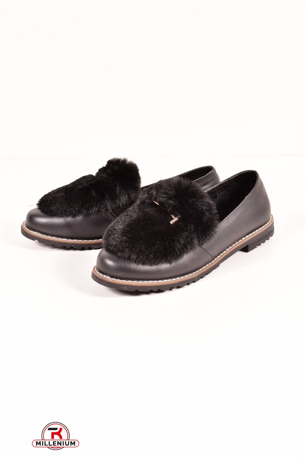 Туфли женские из кожезаменителя  (цв.черный) Fortune Размер в наличии : 40 арт.A640