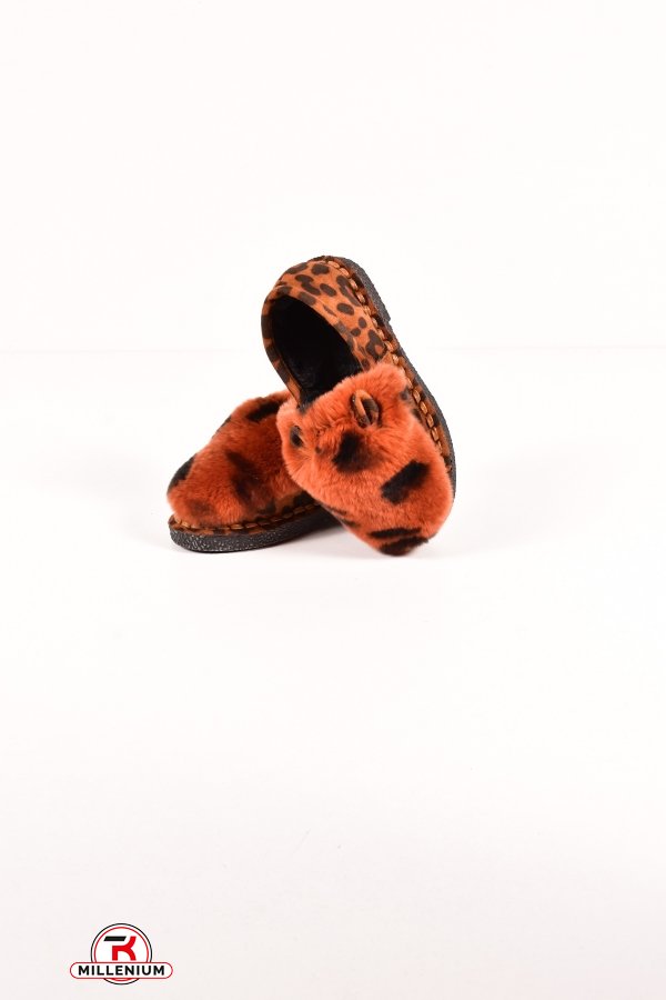 Мокасины для девочки (цв. леопардовый) с натуральным мехом Размеры в наличии : 27, 28, 34 арт.0069