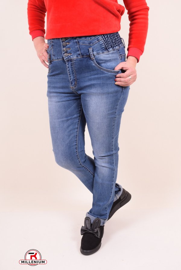 Джинсы стрейчевые с поясом женские LZ YX JEANS (Cotton 80%,Elastane 20%) Размеры в наличии : 34, 35 арт.L-850