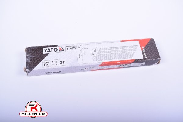 Цвяхи для степлера YATO L-50mm, t-1.9mm, (уп.1000шт.) арт.YT-0939