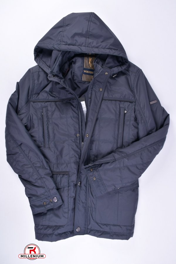Куртка мужская (цв.синий) демисезонная из плащевки WOLVES Размер в наличии : 58 арт.W-811,