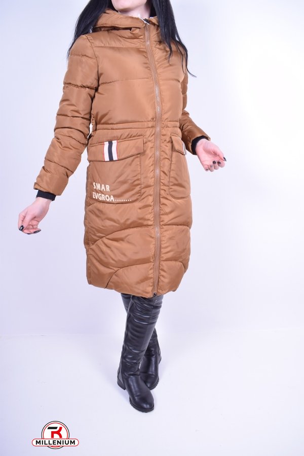 Пальто женское зимнее из плащевки (цв.коричневый) Размер в наличии : 44 арт.919SMAR