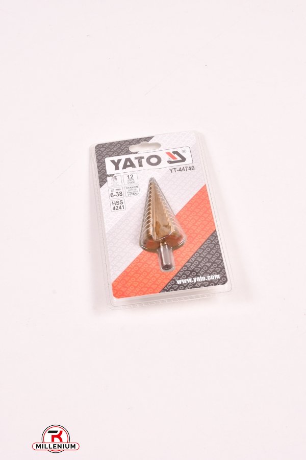 Свердло конусне ступінчасте по металу YATO (HSS4241, d=6-38 мм, L=105мм) арт.YT-44740