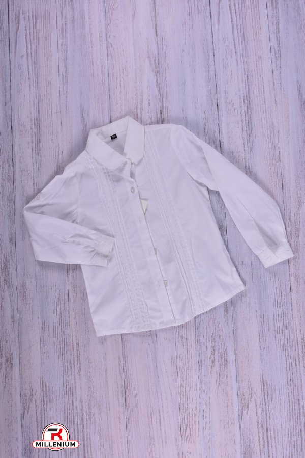 Блузка для дівчинки стрейчева (кол. Білий) Qianzhidu Зріст в наявності : 110, 128, 134 арт.1