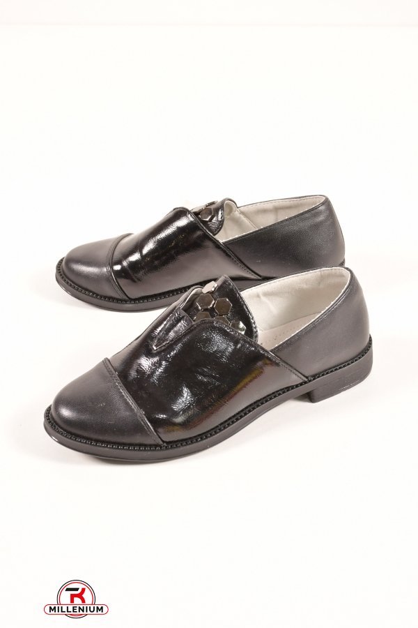 Туфли для девочки комбинированные (цв.чёрный) "Башили" Размер в наличии : 34 арт.8G133-2
