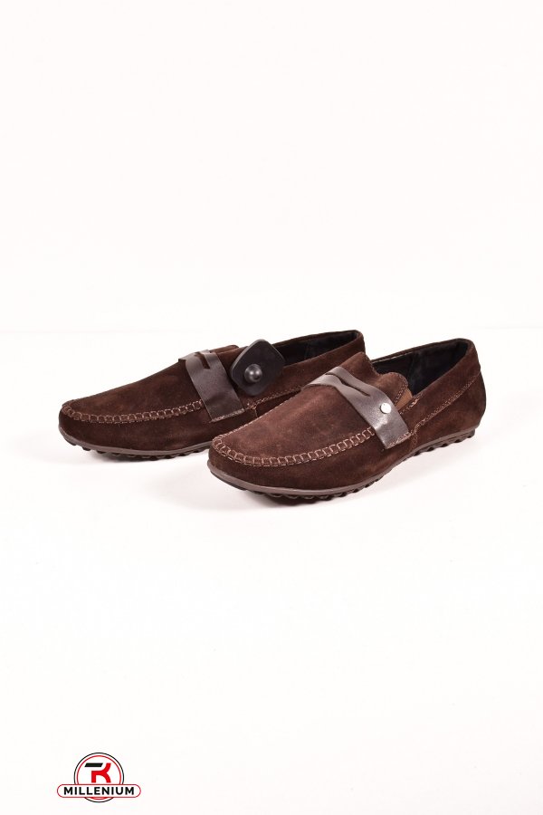 Мокасини чоловічі з натуральної замші (колір коричневий) DAN Shoes Розмір в наявності : 44 арт.3S056-4