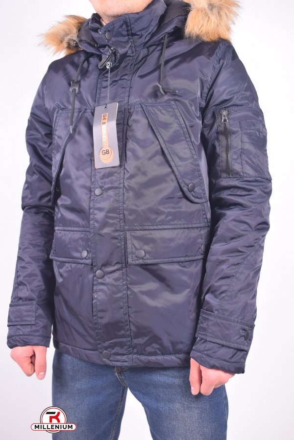 Куртка чоловіча (кол. Т / синій) з плащової тканини демісезонна Ge Bruder Розмір в наявності : 42 арт.0046