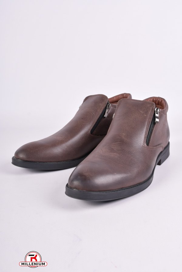 Черевики чоловічі з натуральної шкіри (кол. Коричневий) зимові DAN Shoes Розмір в наявності : 39 арт.6LD800-9