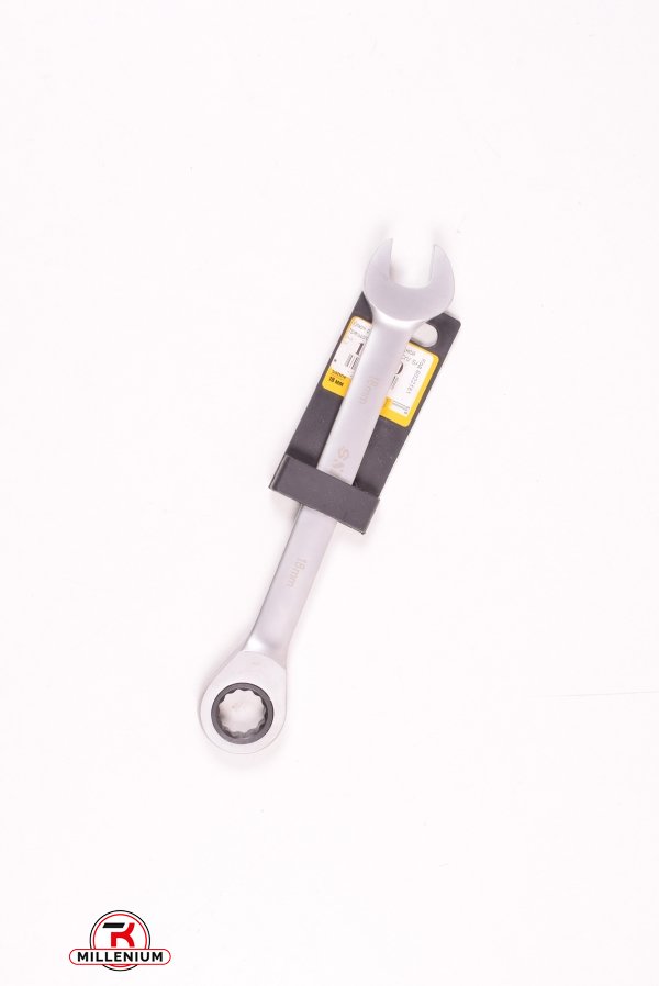 Ключ рожково-накидной трещоточный 18мм CrV SATINE арт.6022181