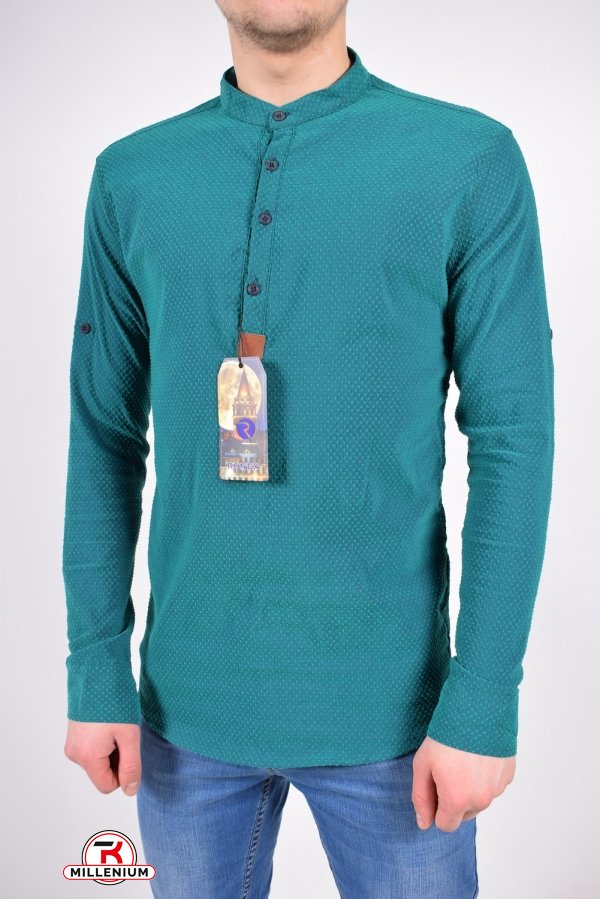 Рубашка мужская(цв.зеленый) стрейчевая Ronex Размер в наличии : 42 арт.точка