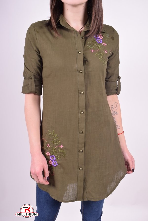 Рубашка-туника женская (цв.хаки) Madoy Размеры в наличии : 40, 42 арт.48