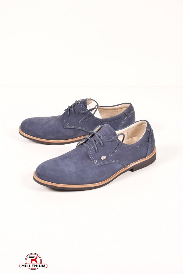 Туфлі для хлопчика з натуральної замші (колір синій) DAN shoes Розмір в наявності : 37 арт.Jt90-73