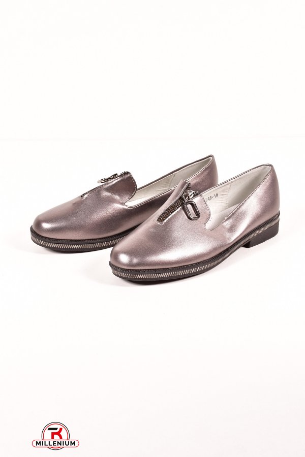Туфли для девочки (цв.серый) "Башили" Размеры в наличии : 30, 33, 35, 36, 37 арт.D46-19