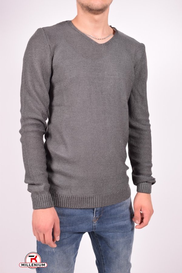 Пуловер мужской (цв.серый) тонкой вязки LAGOS Размеры в наличии : 44, 46 арт.2359