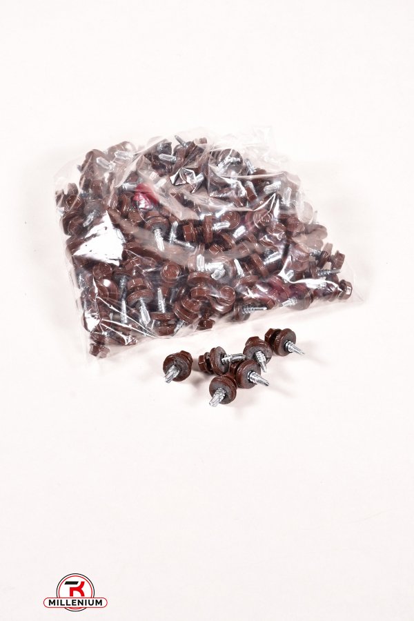 Самонарізи покрівельні з буром 4,8*19 мм (колір коричневий) ціна за 125 шт. арт.коричневий