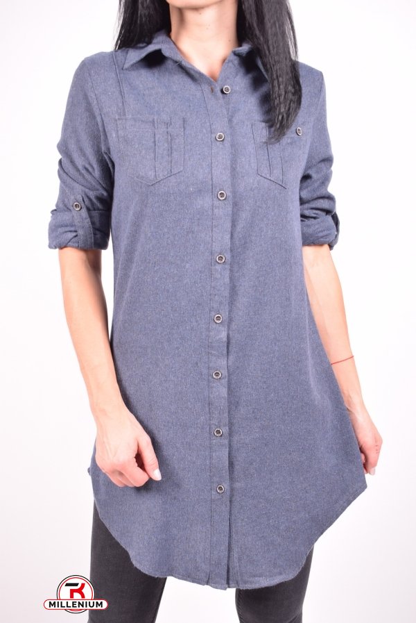 Рубашка-туника женская (цв.т.синий) байковая Madoy Размер в наличии : 44 арт.200