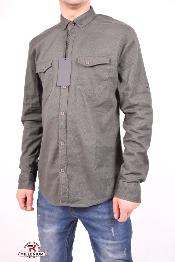 Рубашка мужская котоновая (цв.хаки) TRICKO Размер в наличии : 44 арт.9GM-PM-P-0013
