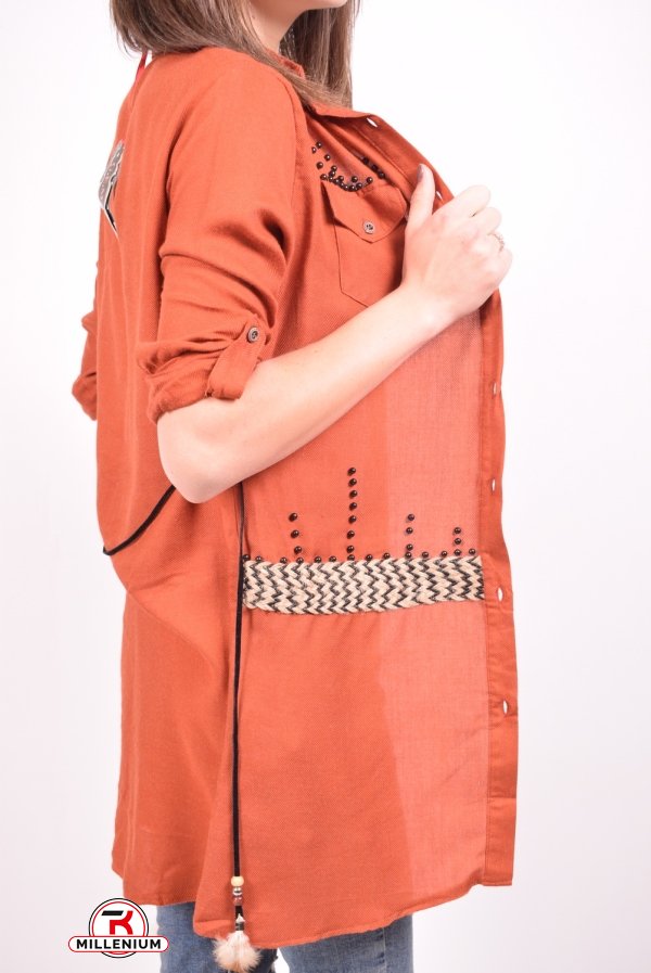 Рубашка туника (цв.терракотовый) женская Gem Volante Размеры в наличии : 40, 42, 44, 46 арт.1000
