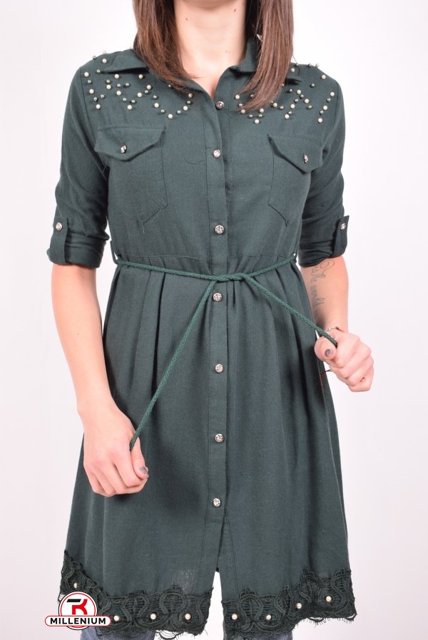 Рубашка-туника женская (цв.зеленый) PIANO (Cotton 60%,Polyester 40%) Размер в наличии : 42 арт.9730