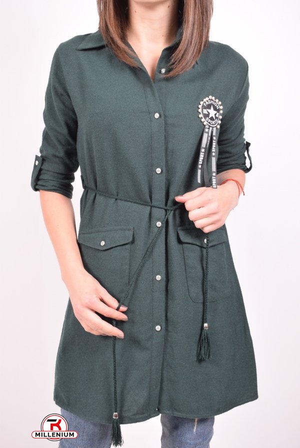 Рубашка-туника женская (цв.зеленый) PIANO (Cotton 60%,Polyester 40%) Размер в наличии : 48 арт.9751