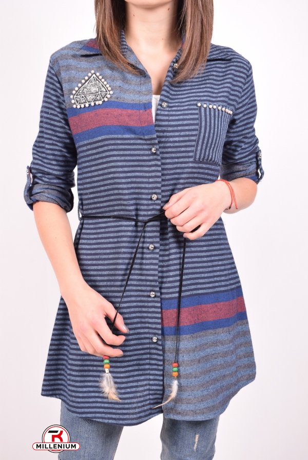 Рубашка-туника женская (цв.синий/т.синий) PIANO Размер в наличии : 48 арт.9705