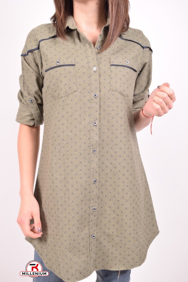 Рубашка-туника женская  (цв.хаки) Rimoda Размеры в наличии : 42, 46 арт.7327