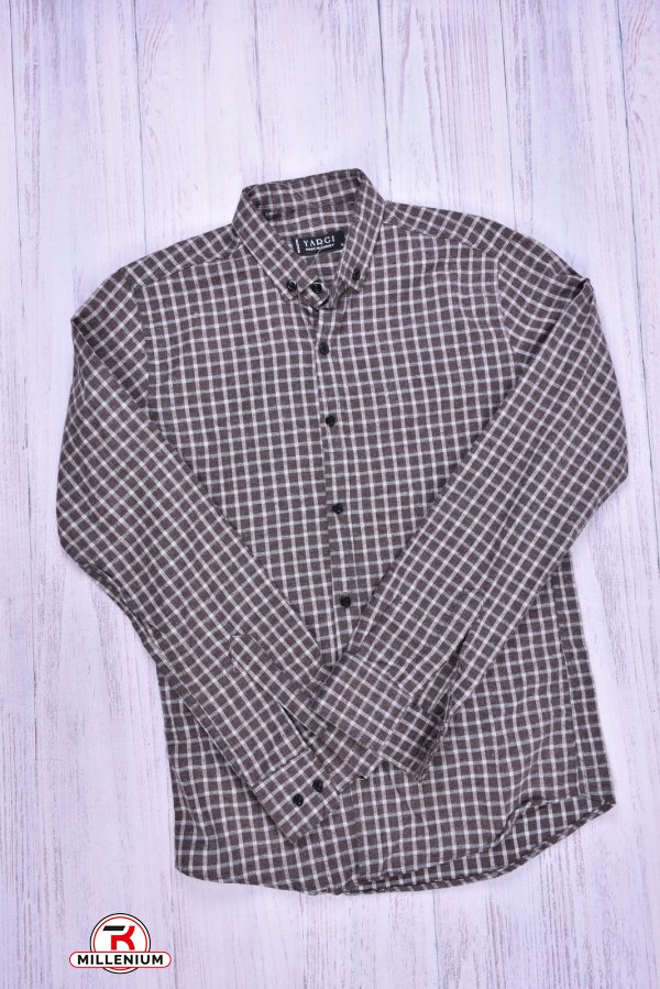 Рубашка мужская байковая (цв.коричневый) YARGI Размер в наличии : 38 арт.5.4