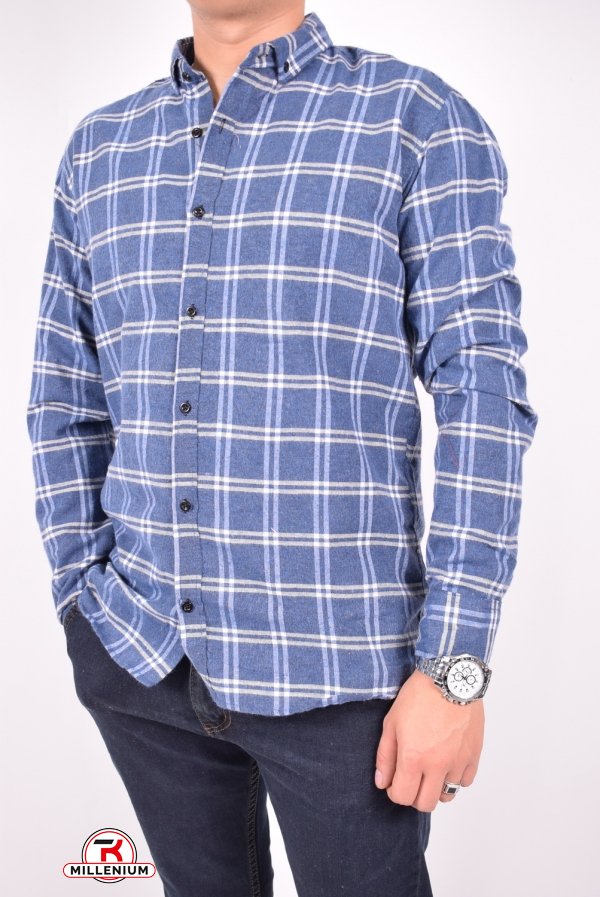 Рубашка мужская байковая (цв.синий) YARGI Размер в наличии : 38 арт.10.1