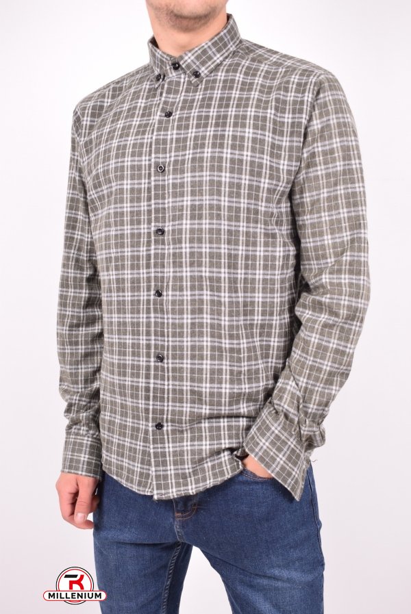 Рубашка мужская байковая (цв.хаки) YARGI Размеры в наличии : 38, 44 арт.13.5