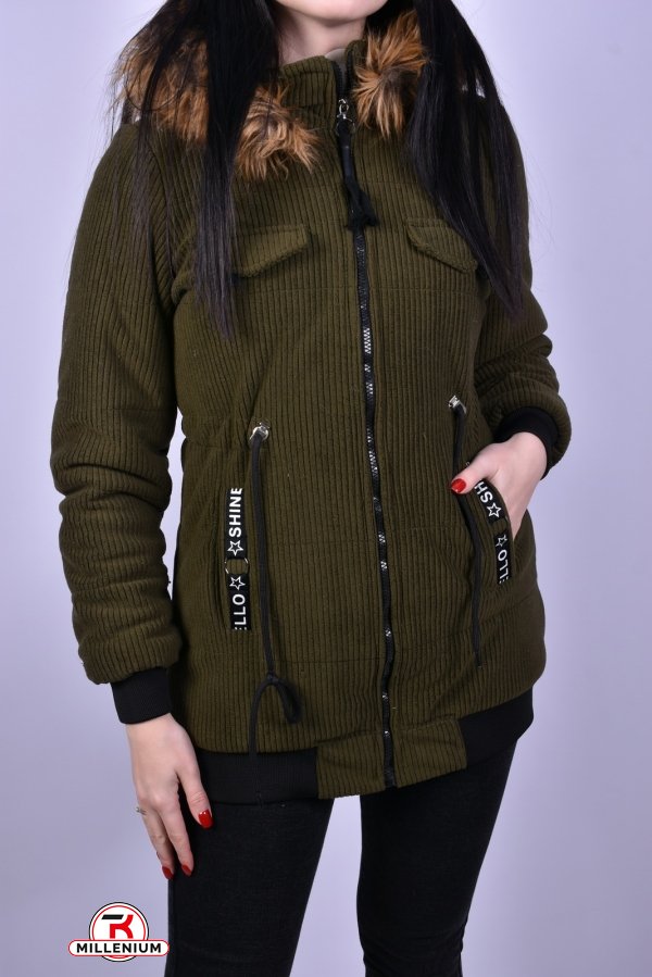 Куртка женская велюровая  (цв.хаки) демисезонная GREMONA Размеры в наличии : 42, 44, 50 арт.3253
