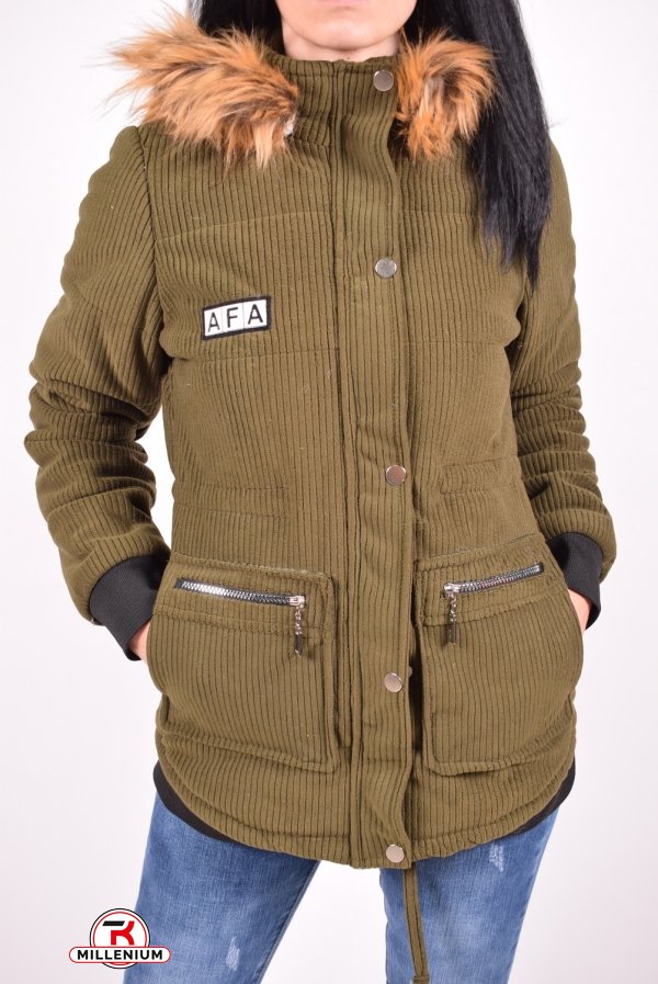 Куртка жіноча велюрова (кол. Хакі) демісезонний GREMONA Розміри в наявності : 42, 46 арт.3254