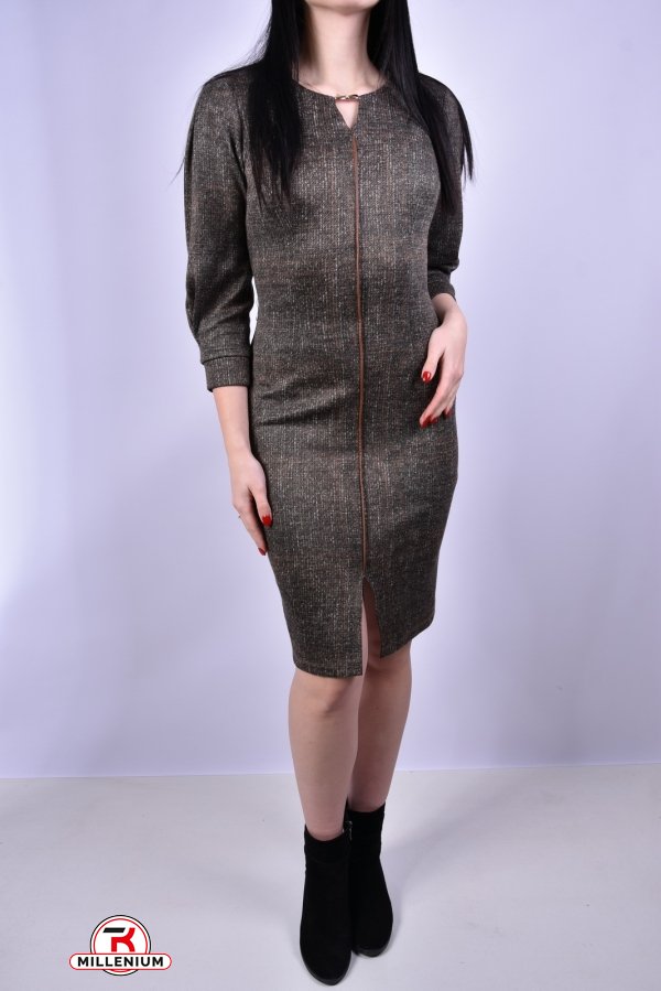 Платье женское (цв.коричневый) трикотажное с поясом SheFly Размер в наличии : 42 арт.019-22074