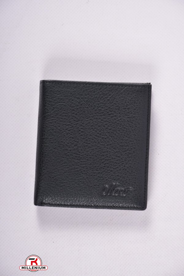 Кошелёк мужской кожаный размер 10/9 см (цв.чёрный) "Moro" арт.508