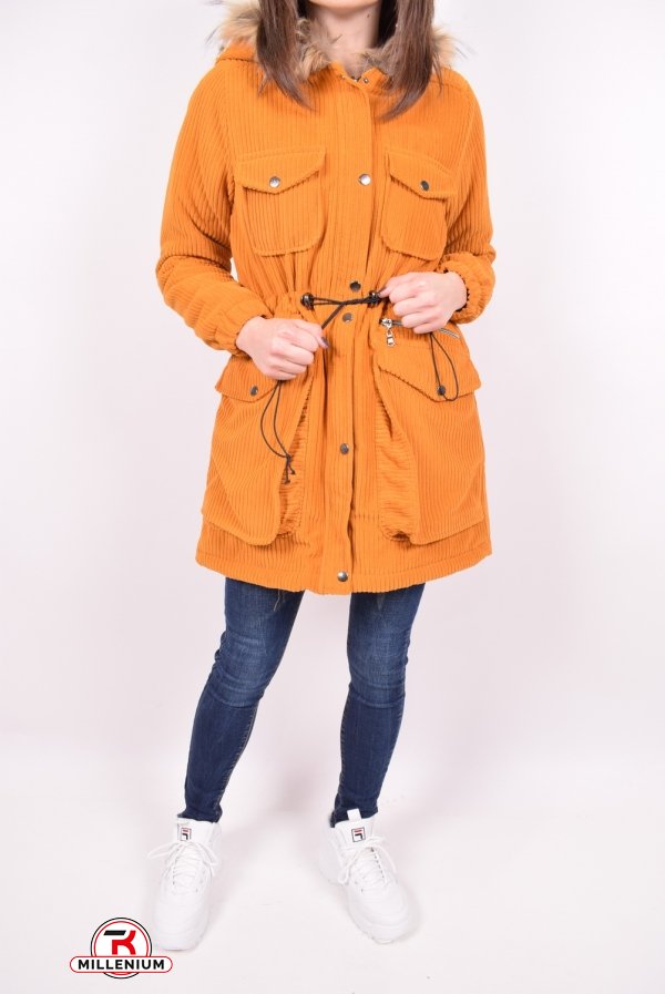 Куртка жіноча тканинна зимова (кол. Гірчичний) HISSET Розміри в наявності : 40, 42 арт.С763