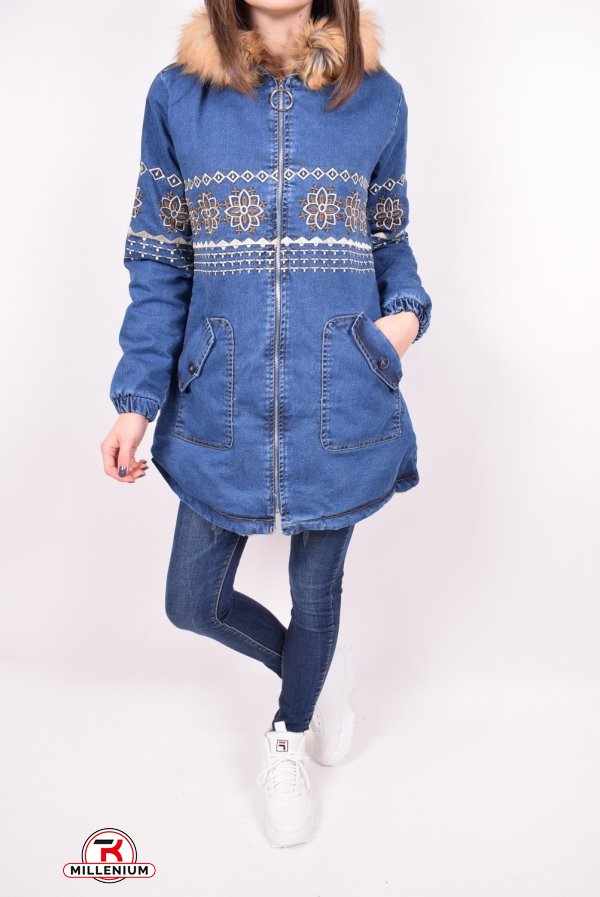 Куртка жіноча джинсовий на хутрі (кол. Синій) Zahram Розмір в наявності : 40 арт.648