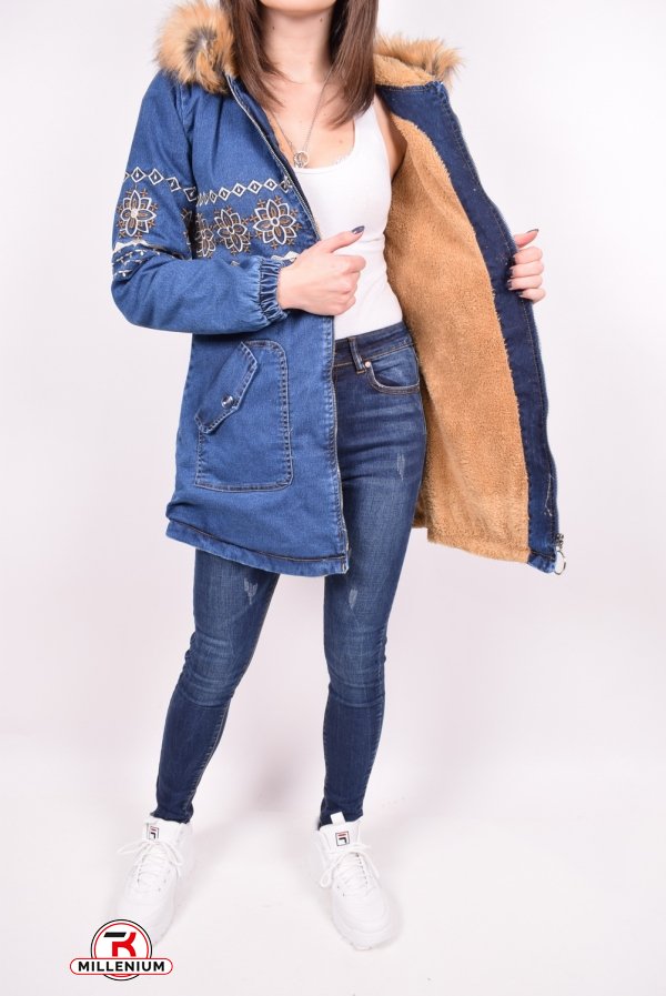 Куртка женская  джинсовая на меху (цв.синий) Zahram Размер в наличии : 40 арт.648