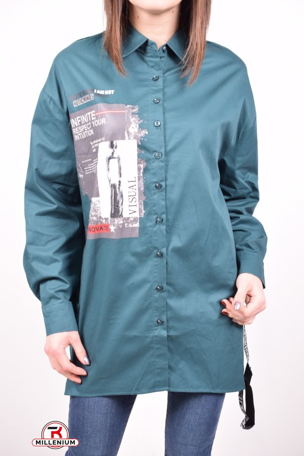 Рубашка-туника (цв.т.зеленый) C&ot Размер в наличии : 54 арт.A1019