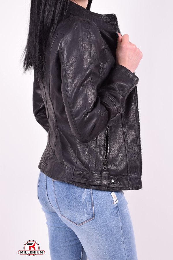 Куртка женская из кожезаменителя (цв.черный) Lanmas Размер в наличии : 38 арт.R-208