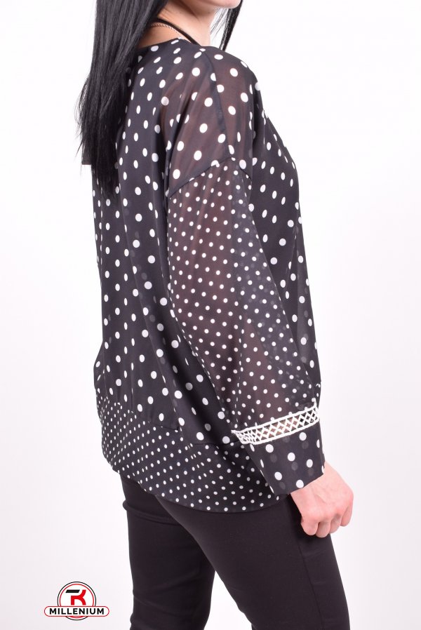 Блузка женская шифоновая (цв.чёрный) Estasi Размеры в наличии : 42, 44 арт.ES1016