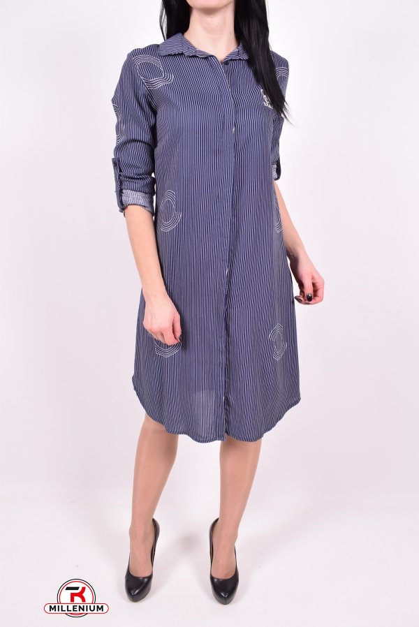 Платье-рубашка женское (цв.белый/синий) Burrasca Размер в наличии : 44 арт.15887