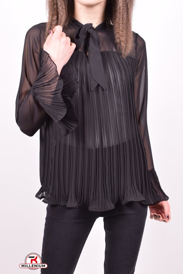 Блузка женская шифоновая (цв.чёрный) "Karon" Размеры в наличии : 46, 48 арт.9566