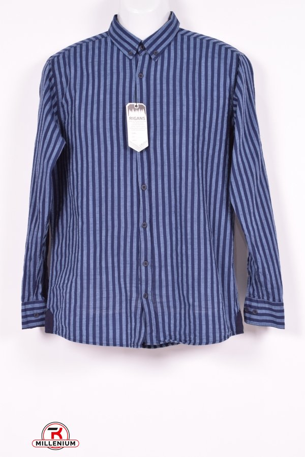 Рубашка мужская  (цв.синий) Ronex Размеры в наличии : 46, 48 арт.полосы