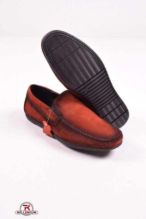 Мокасини чоловічі з натуральної замші (кол. Цегляний) DAN shoes Розмір в наявності : 41 арт.70S003-4кирп/тон