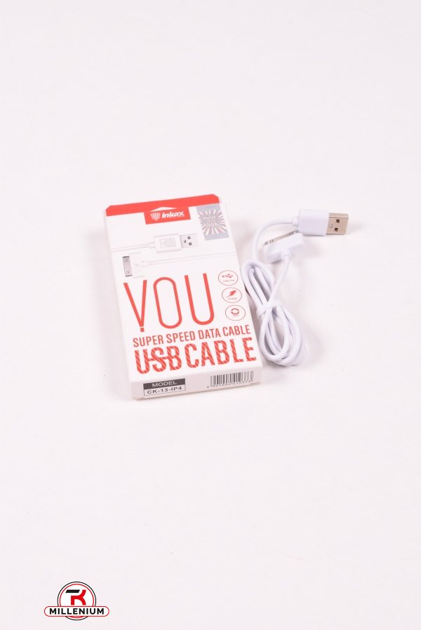 USB кабель INKAX CK-13 iPhone4 cable 1m White арт.CK-13