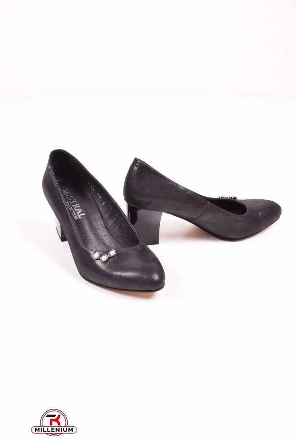 Туфли женские из натуральной кожи (цв.черный) MISTRAL Размеры в наличии : 37, 40 арт.T692