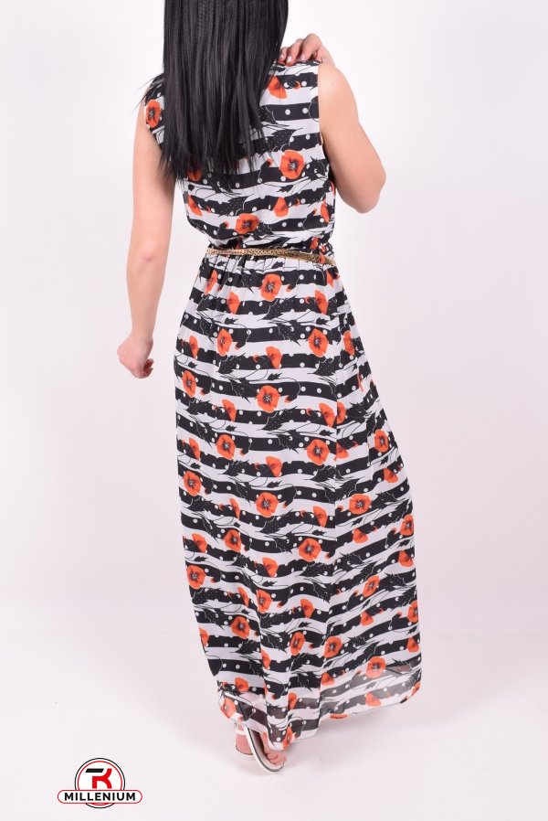 Платье женское шифоновое с поясом Размер в наличии : 44 арт.2103