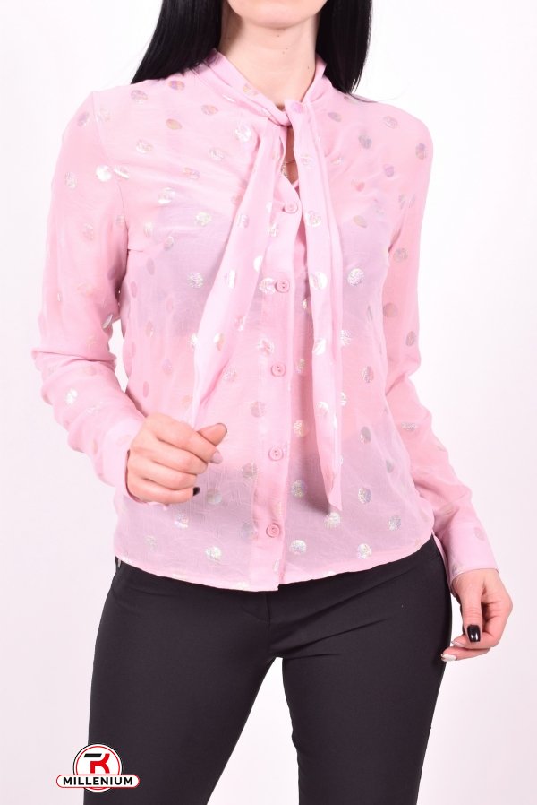 Блузка женская (цв.розовый) шифоновая  KARAKAS Размеры в наличии : 40, 42, 44, 46, 48 арт.6227